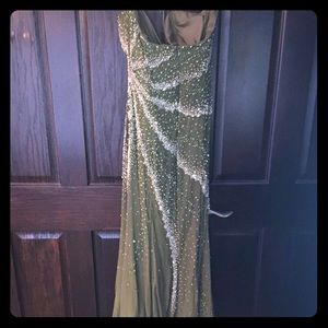 Fully-Beaded Green Gown Dress
